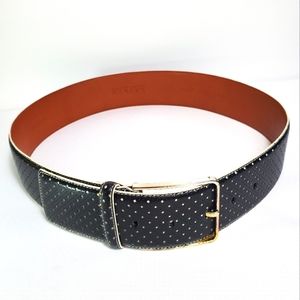 Lauren Ralph Lauren LRL Waist Belt M (29"-32") Black 2" Italian Leather EUC.